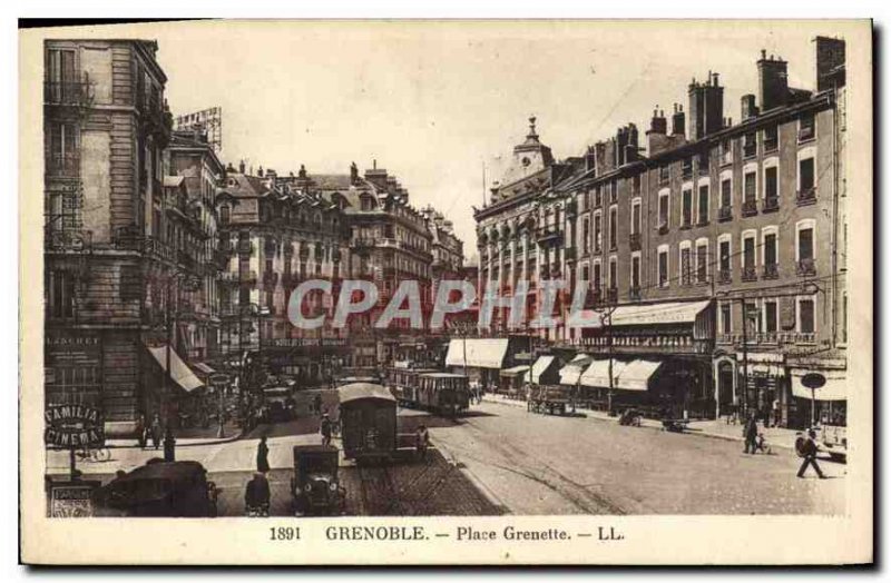 Old Postcard Grenoble Place Grenette