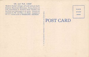 Kingsland Georgia Ga. and Fla. Camp Cottages, Multi-View Linen Vintage PC U8287