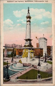 Soldiers' and Sailors' Monument Indianapolis IN Postcard PC393