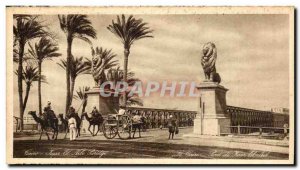 Old Postcard Egypt Cairo and Nile Bridge Kasr