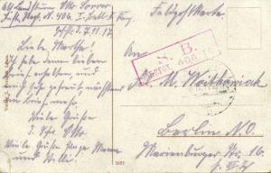 latvia russia, LIBAU LIEPAJA, Die Ulichstrasse (1917) WWI Feldpost