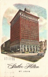 Vintage Postcard 1960's Statler Hilton Theater Shopping District St. Louis MO