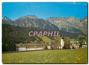 Postcard Modern Engelberg Zentralschweiz Sommer und Kloster Winterkurort