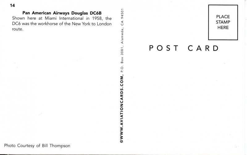 Pan American Airways - Douglas DC-6B  (aviationcards.com)