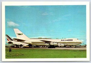 Airplane Postcard Air Gabon Airlines Boeing 747 Charles De Gaulle Airport EG9