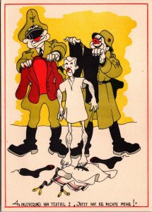 World War 2 Anti Nazi Hitler Comic Caricature WW2 Inlevering Textiel BS20