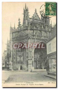 Old Postcard Alencon great portal of the Church of Our Lady