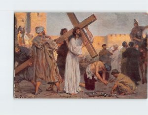 Postcard Jesus nimmt das Kreuz auf sich, Die heilige Schrift