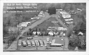 New York Waterloo Isle of Pine Trailer Park Geneva Airview1960s Postcard 22-481