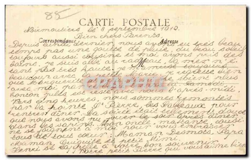 Postcard Old Noirmoutier Bois de la Chaise L Anse Reuge