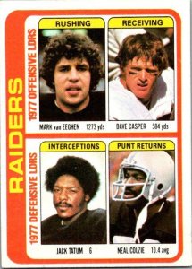 1978 Topps Football Card '77 Team Leaders Casper Tatum Colzie Raiders sk...