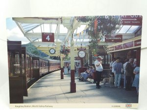 Keighley Station Worth Valley Railway Platform & Refreshment Kiosk Vtg Postcard