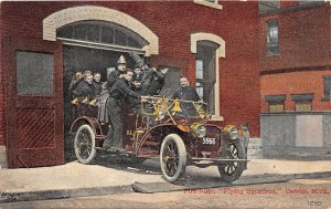 J51/ Detroit Michigan Postcard c1910 Fire Department Squadron Truck 280