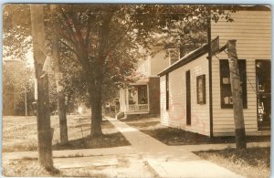 c1910s Early US Town Street RPPC House Real Photo Postcard Downtown StoreA42