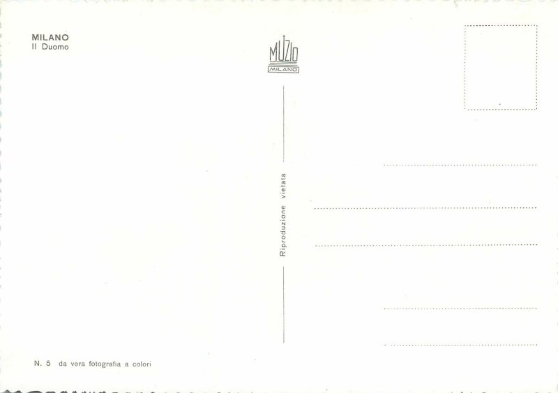 Italy Milano Cathedral postcard front view street