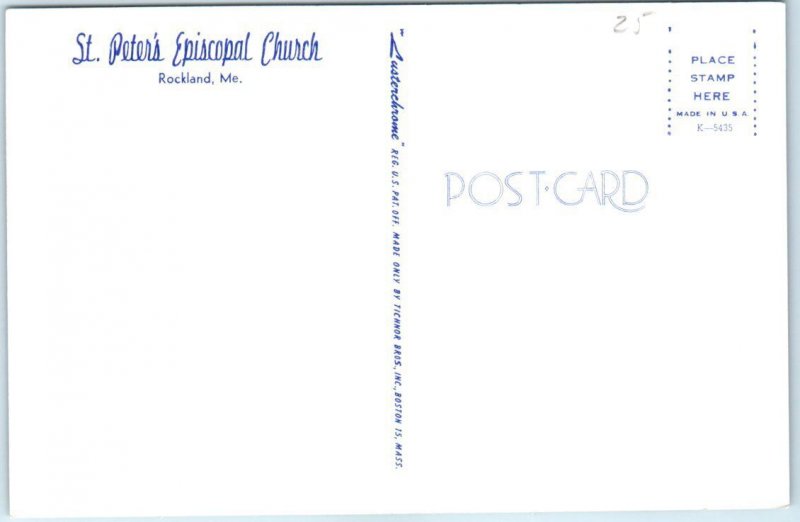 Postcard - St. Peter's Episcopal Church - Rockland, Maine