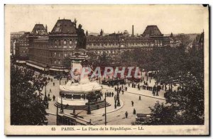 Old Postcard Paris Place de la Republique