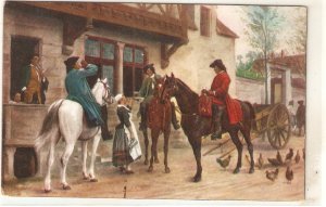 Meissonier. Halting at an Inn. Horses Nice vintage English postcard