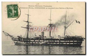 Postcard Old Boat Sailing Ship Crown School visiting Salins D & # 39Hyeres