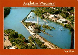 Wisconsin Appleton Aerial View Dam On The Fox River