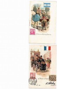 STAMPS POSTMAN PHILATELIC 18 Vintage Postcards pre-1940 incl SWITZERLAND (L5621)