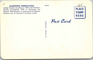 Postcard COURT HOUSE SCENE Allentown Pennsylvania PA AO9501