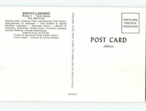 Unused Pre-1980 BOS'N'S LANDING RESTAURANT York Maine ME M9113