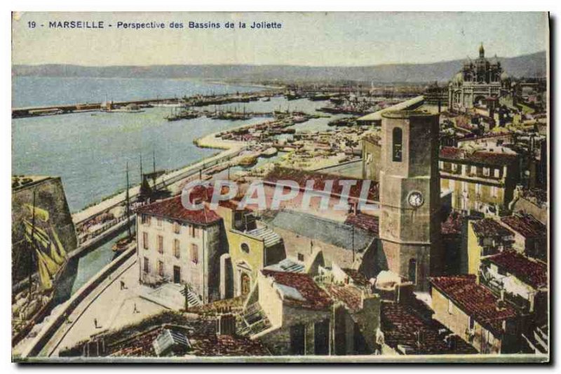 Postcard Old Marseille Perspective Joliette Basins