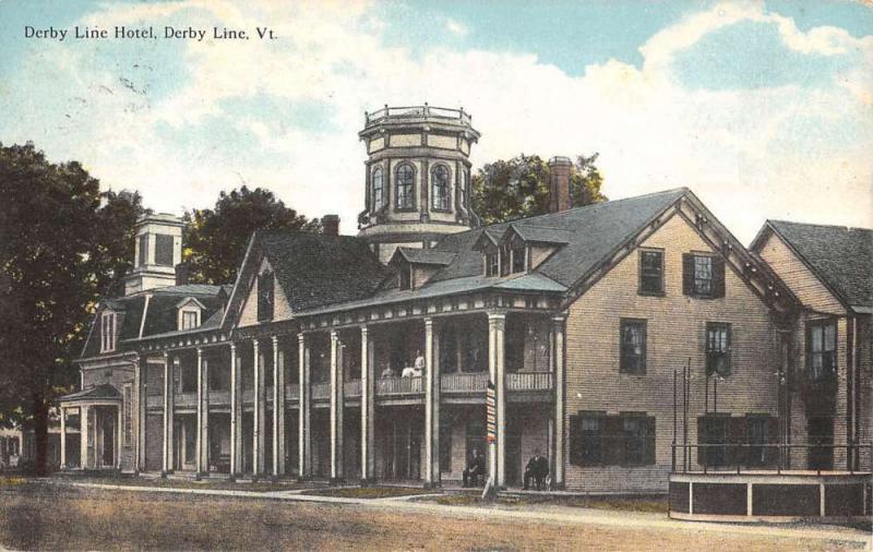 Derby Line Vermont Hotel Exterior Street View Antique Postcard K18185