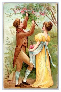 Gather Ye Rosebuds While Ye May Romance Robert Herrick Quote DB Postcard B18