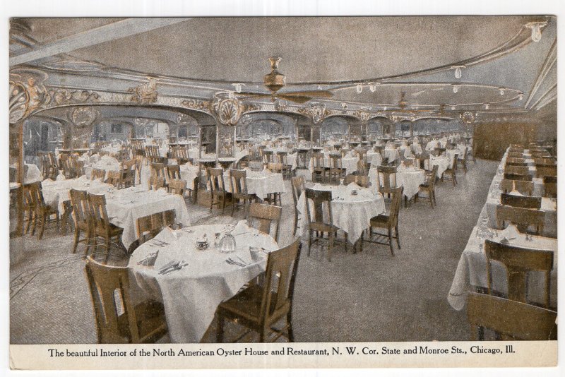 Chicago, Ill, The Interior of the North American Oyster House and Restaurant