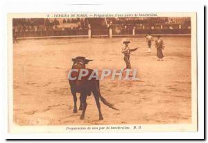 Corrida de Toros Old Postcard preparation of & # 39A pair of banderillas de u...