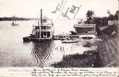 Mexico - Frontera, Tabasco RP RIver Boat 1908