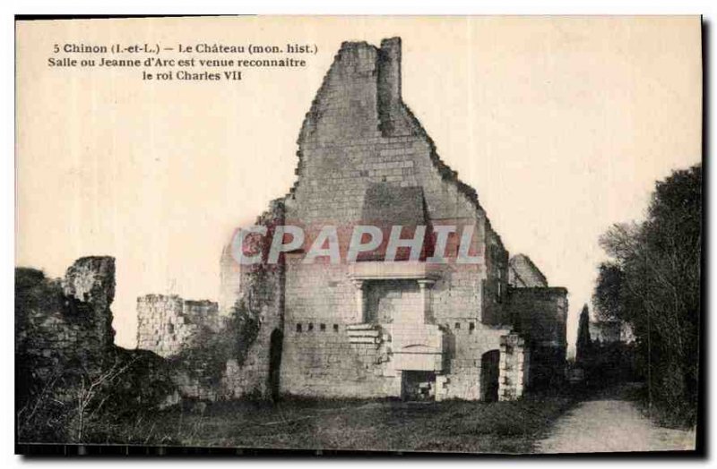 Postcard Old Chinon I and L Le Chateau My hist room or Joan of Arc came recog...