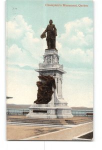 Quebec Canada Postcard 1907-1915 Champlain's Monument