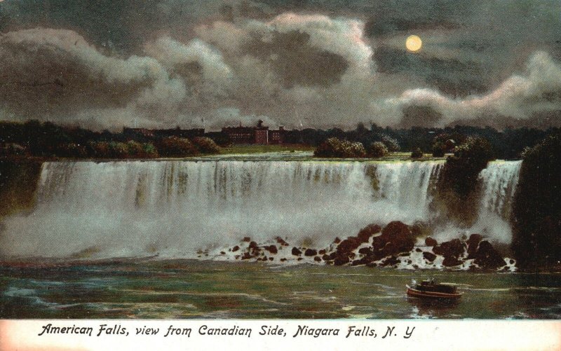 Vintage Postcard American Falls From Canadian Side Niagara Falls New York NY 