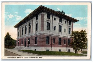 1922 Post Office And U.S. Court Jonesboro Arkansas AR Posted Vintage Postcard