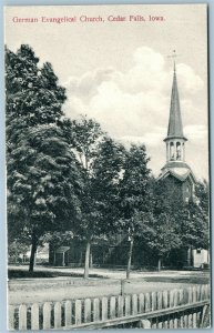 CEDAR FALLS IA GERMAN EVANGELICAL CHURCH ANTIQUE POSTCARD