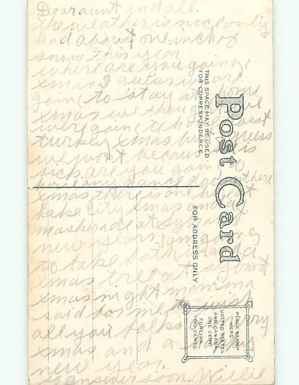 Divided-Back CHRISTMAS SCENE Great Postcard W9206