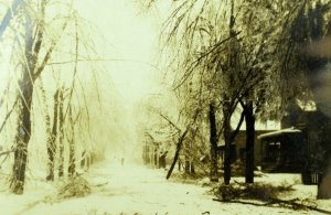 Circa 1910 RPPC Snow Storm Liberty St. Conneaut, Ohio Real Photo Postcard F1