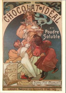 VINTAGE CONTINENTAL SIZE POSTCARD CHOCOLAT IDEAL ADVERTISING (1897) REPRODUCTION