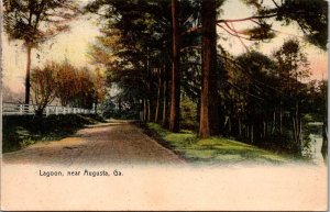 View at the Lagoon Near Augusta GA c1911 Vintage Postcard Q62