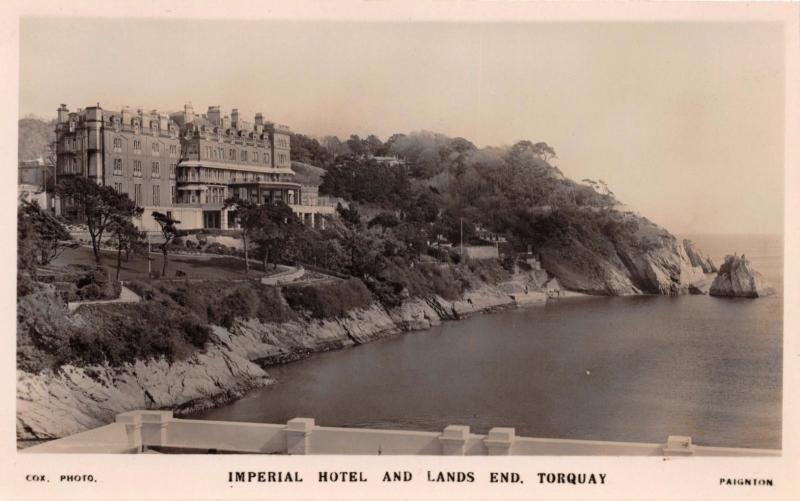 TORQUAY DEVON UK IMPERIAL HOTEL~COX PHOTO PAIGNTON REAL POSTCARD 1937