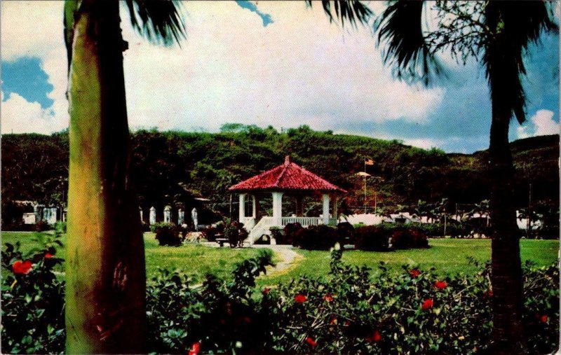 Agana, Guam US Territory  BANDSTAND Plaza De Espana  HAGATNA  Vintage Postcard