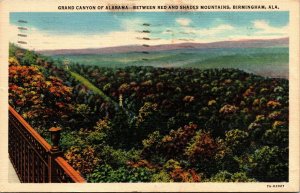 Postcard AL Birmingham Grand Canyon of Alabama Red and Shades Mountains 1941 L14