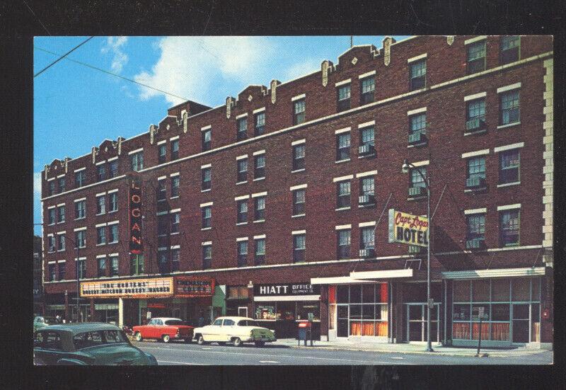 LOGANSPORT INDIANA CAPTAIN LOGAN HOTEL OLD CARS VINTAGE POSTCARD