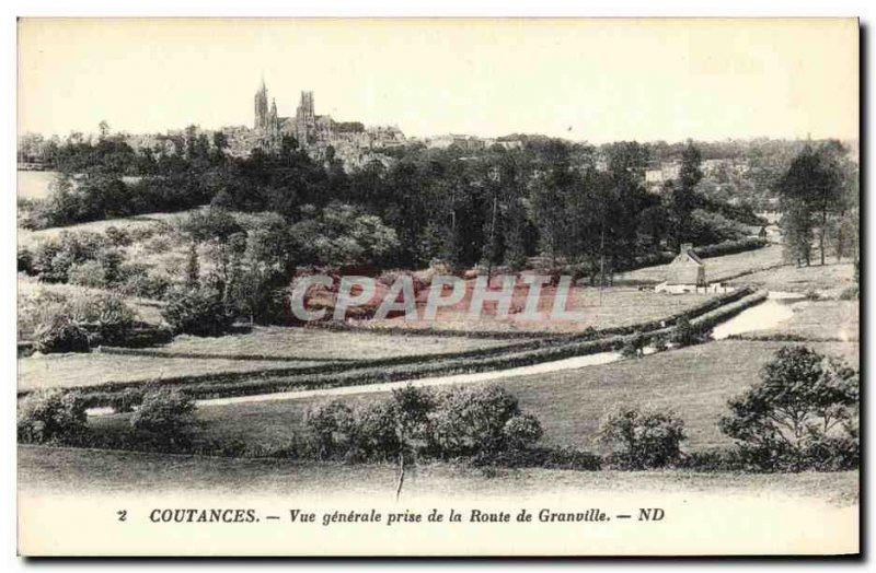 Old Postcard Coutances Vue Generale Taking Route De Granville