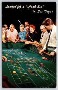 Las Vegas Nevada~Flamingo Hotel Casino Interior~Craps~Gambling~Dice~1950s