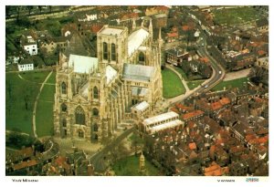 York Minster Aerial View Historic Landmark chrome Postcard WOB Posted Cancel 