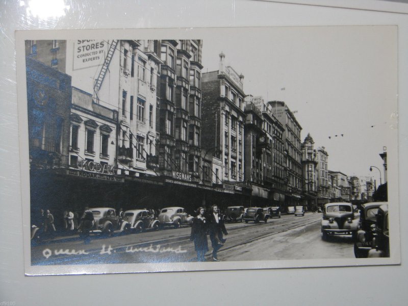 New Zealand Set of 12 RPPC 1930's Cars Trolleys Auckland Scenes Streets Tauranga